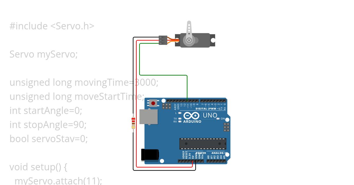 servo bez delay simulation
