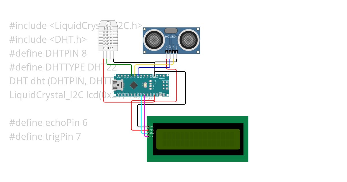 Sensor suhu dan jarak simulation