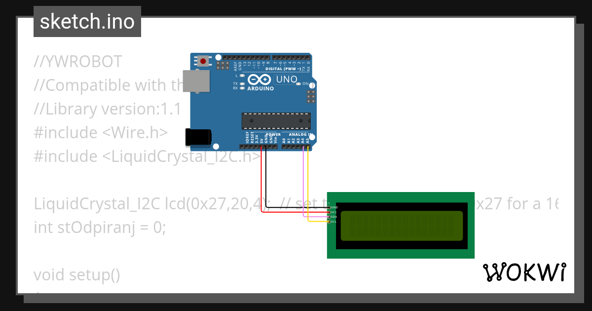 I2C LCD Test - Wokwi ESP32, STM32, Arduino Simulator