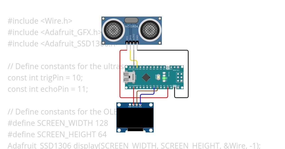 HC-SR04 with OLED Copy simulation