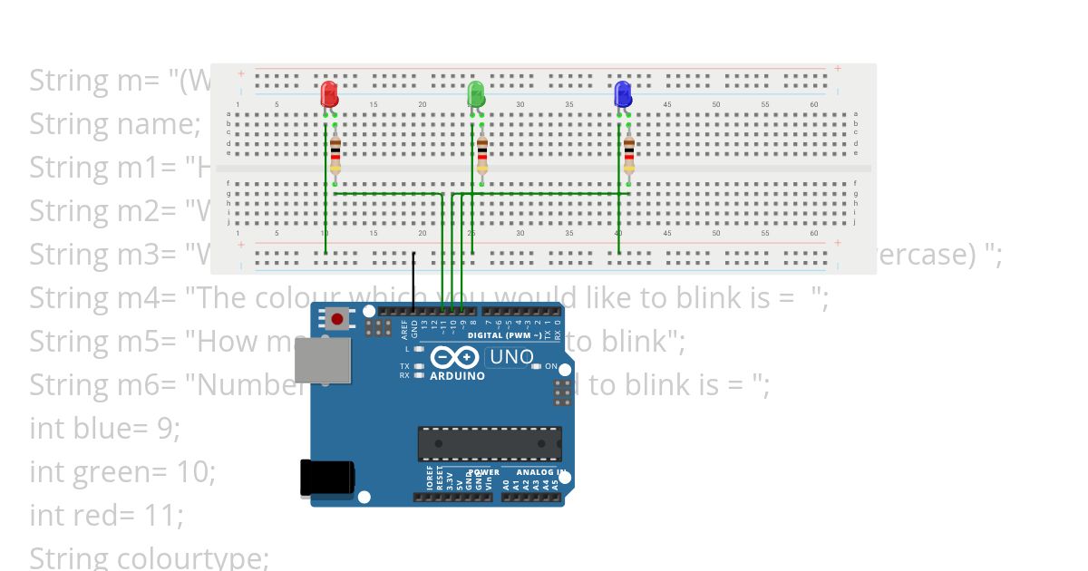 Interactive LED Blinker with User Input Validation simulation
