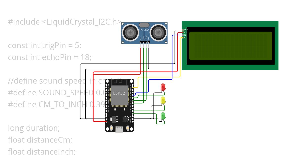 HC-SR04 ESP32 simulation