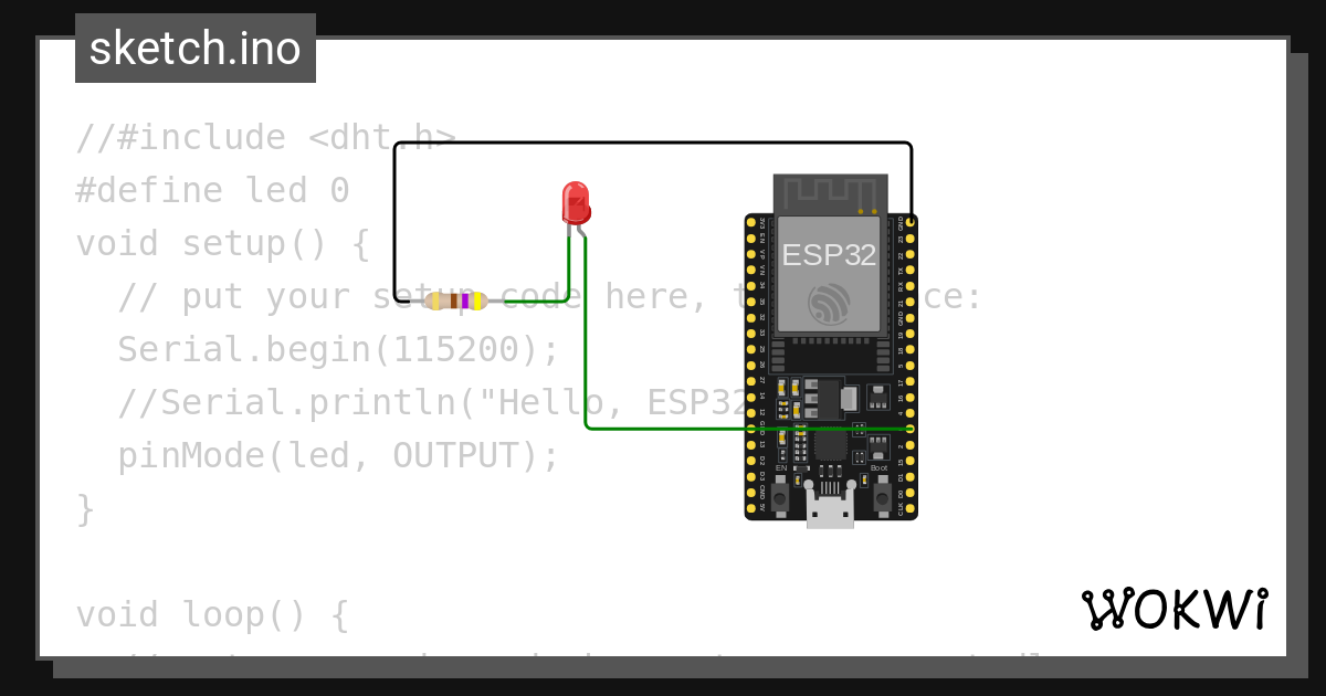 Ledesp32 wokwi esp32 stm32 arduino simulator