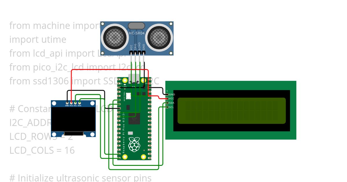 W9 Pi Pico with Ultrasonic MicroPython Practical Test 2 simulation