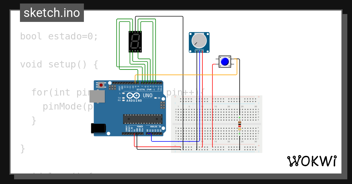 7Segmentos+bool+poten+boton - Wokwi ESP32, STM32, Arduino Simulator