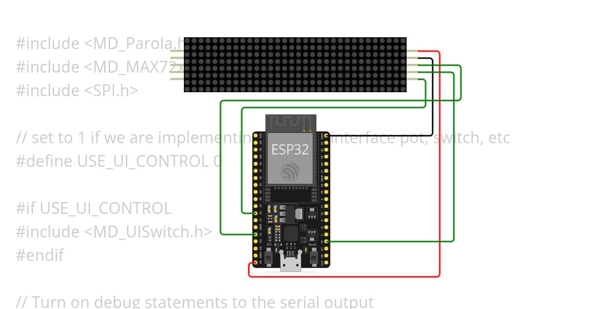 ESP32 MD_MAX72 simulation