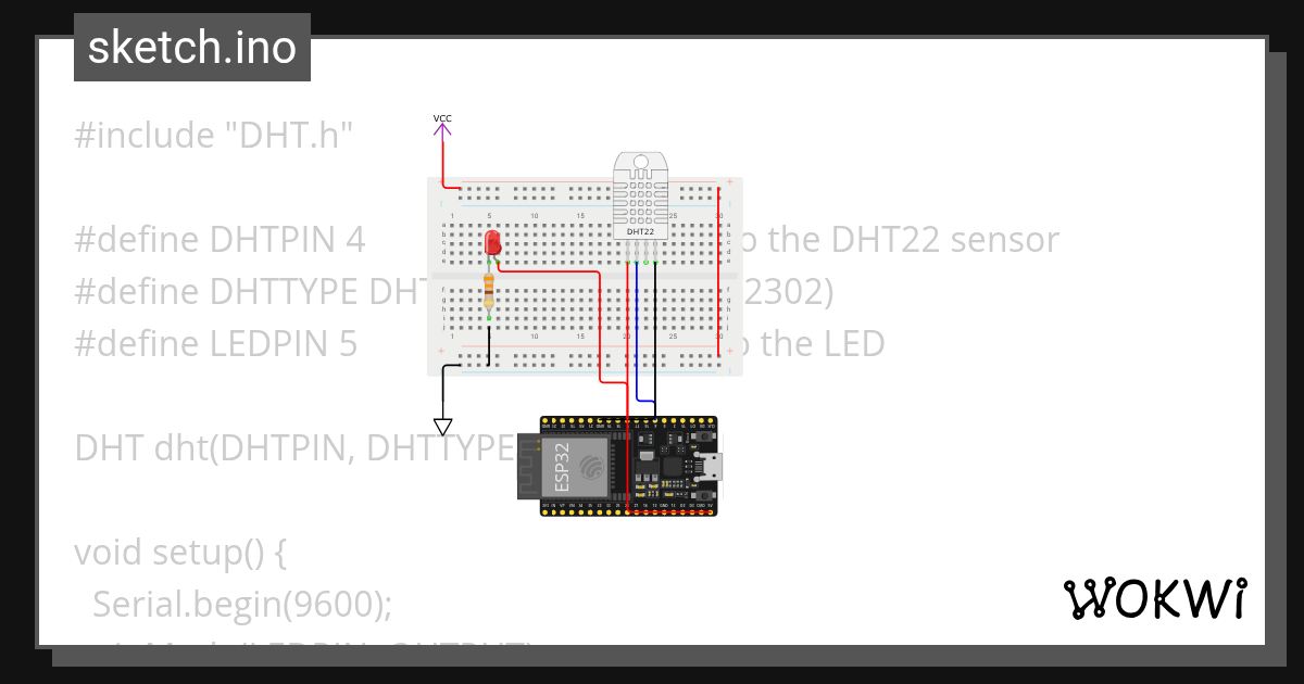 DHT22 - Wokwi ESP32, STM32, Arduino Simulator