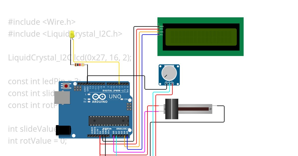 Slide potentiometer simulation