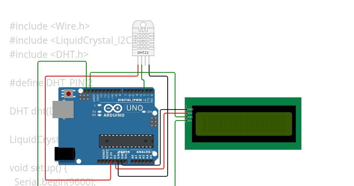 DHT22 + LCD I2C Copy simulation