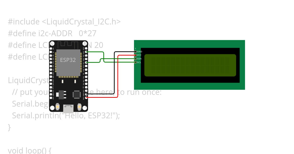 CONECTION ESPP 32 TO LCD I2C simulation