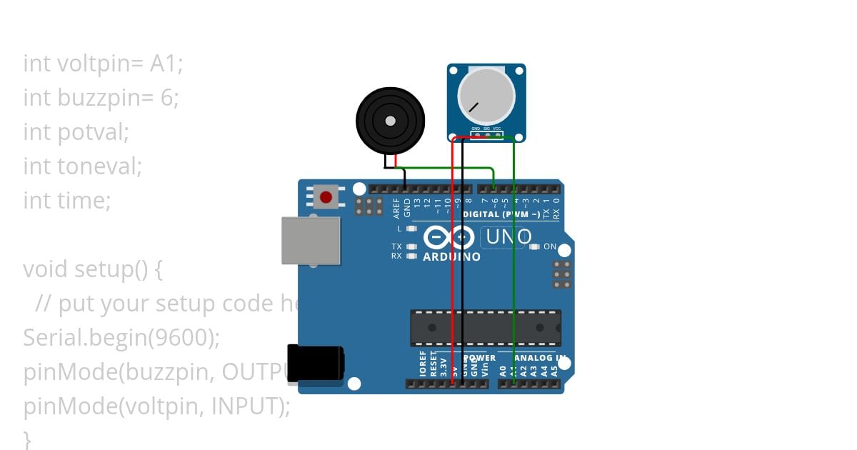 buzzer potentiometer simulation