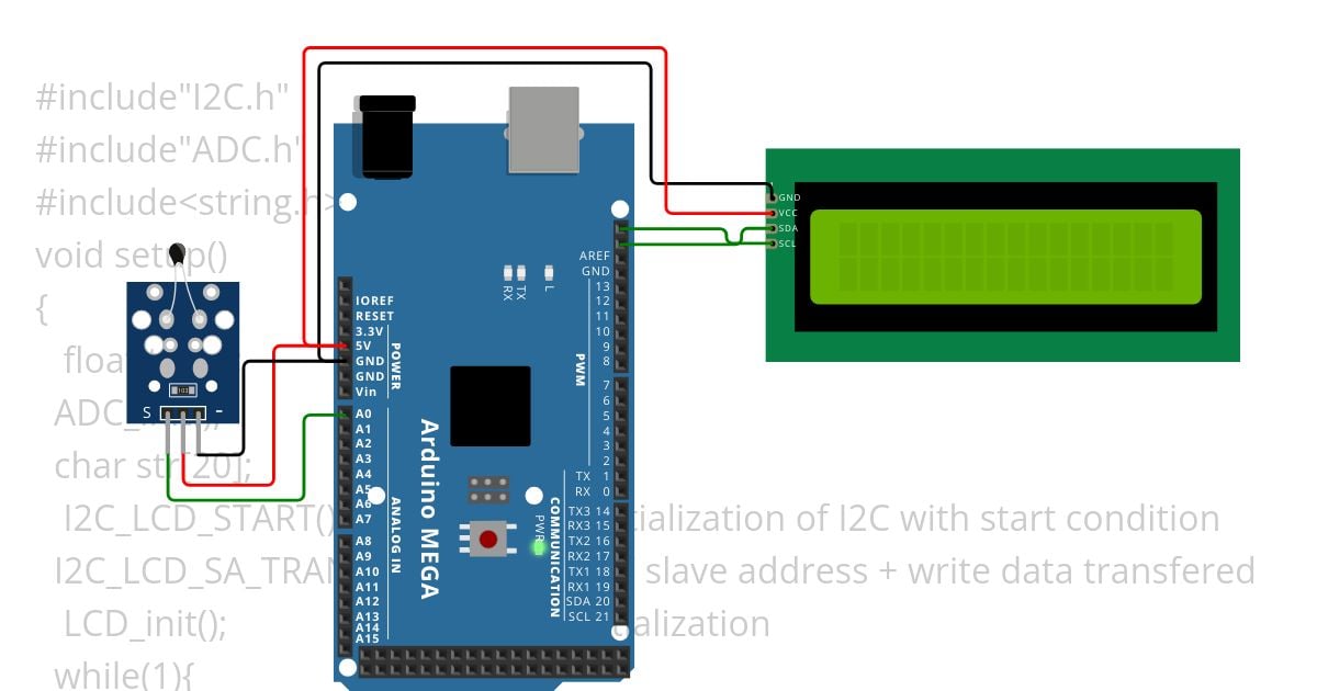 i2c lcd display simulation