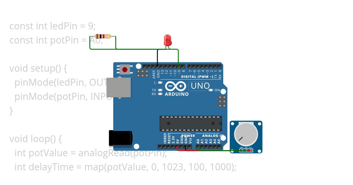 LED blinker  simulation