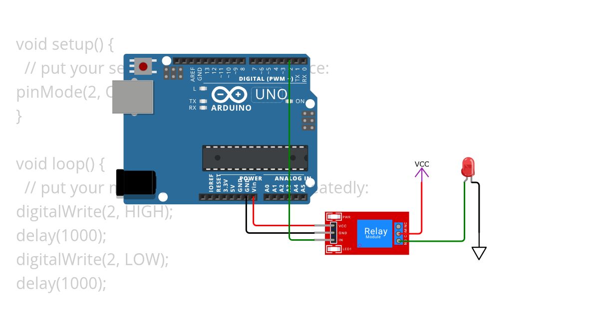 relay with arduino uno simulation