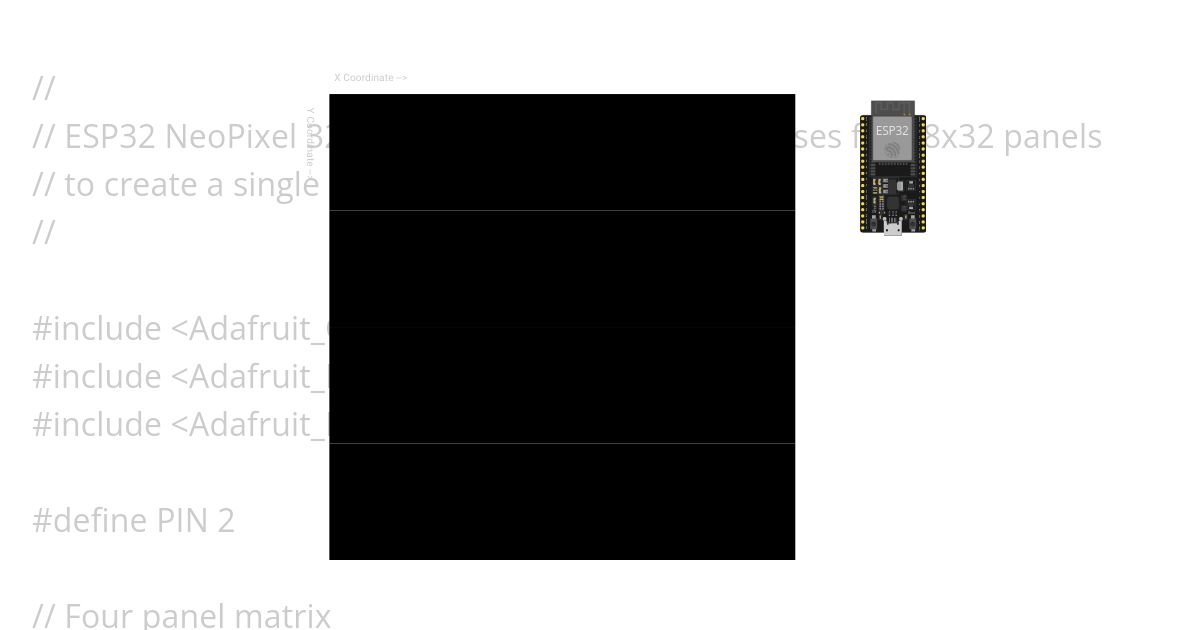 ESP32 NeoPixel 32x32 Panel Demo simulation