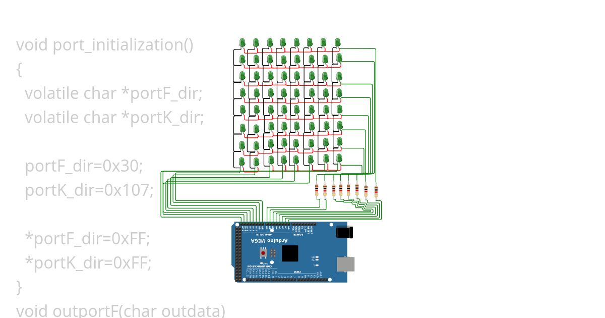 Capital letters LED  simulation
