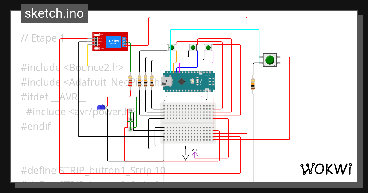 Nano-Strip - Wokwi ESP32, STM32, Arduino Simulator
