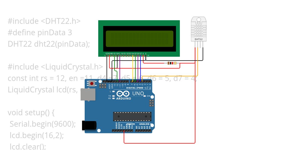 DHT22 with uno simulation
