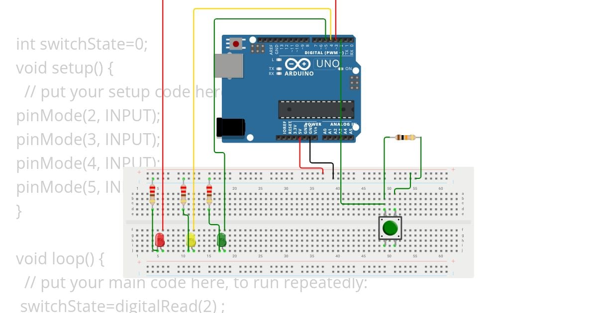 Push button semafor simulation