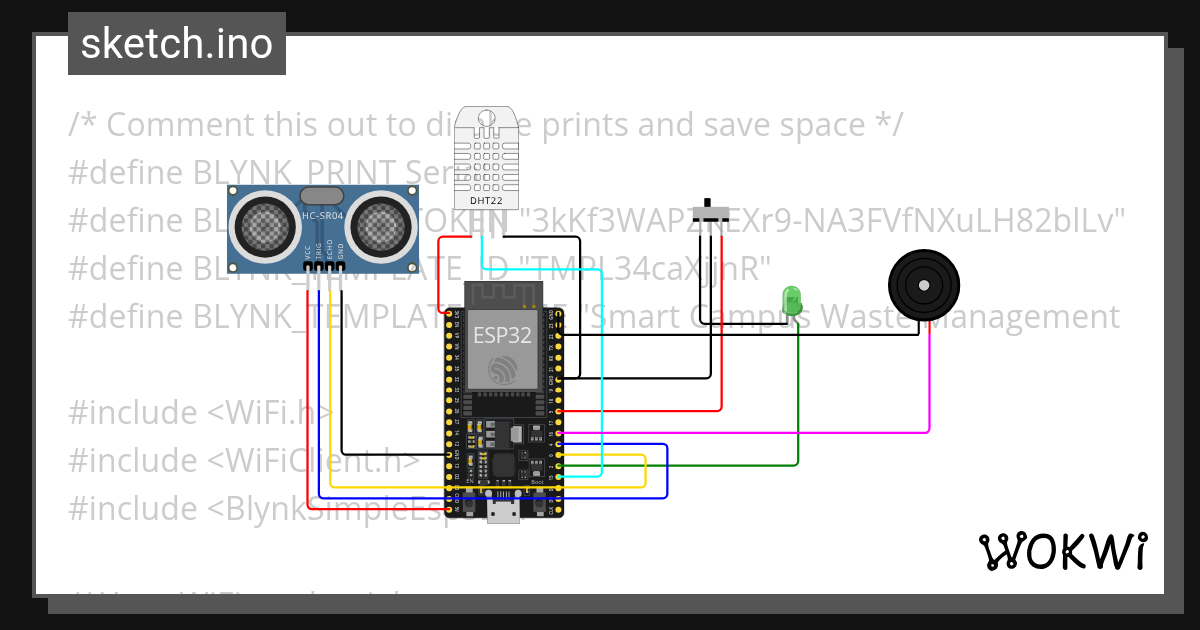 Smart Campus Waste Management System Project - Wokwi ESP32, STM32 ...