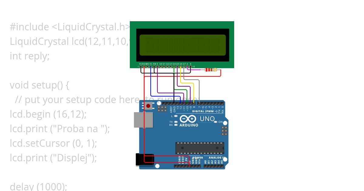 LCD display simulation