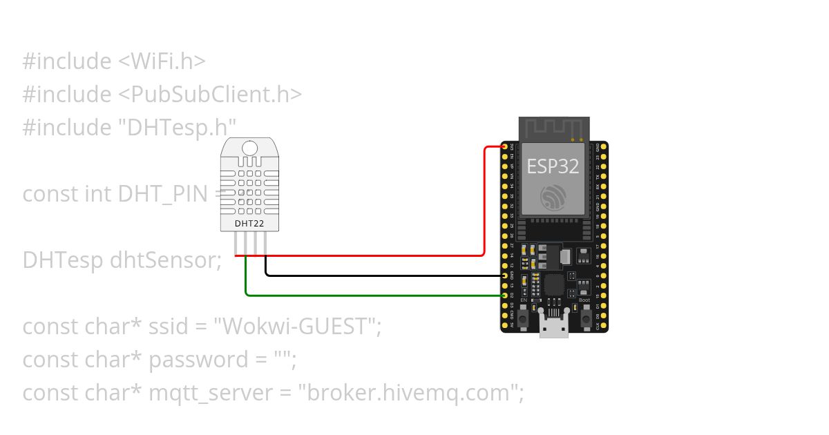 ESP32-DHT22-NodeRED simulation