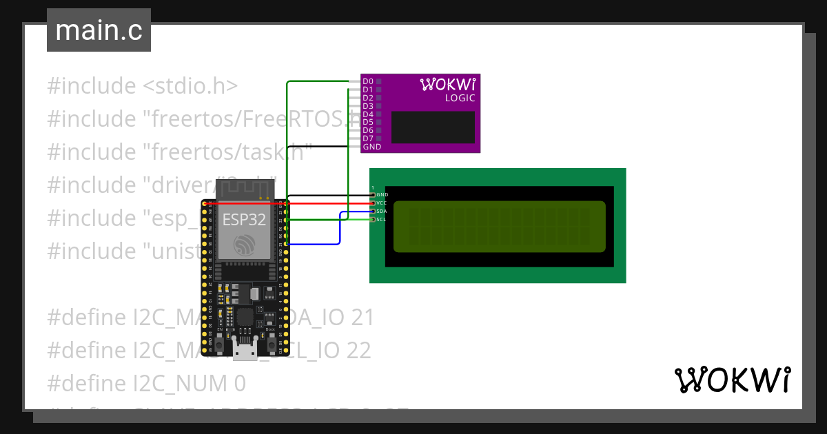 LCD_I2C - Wokwi ESP32, STM32, Arduino Simulator