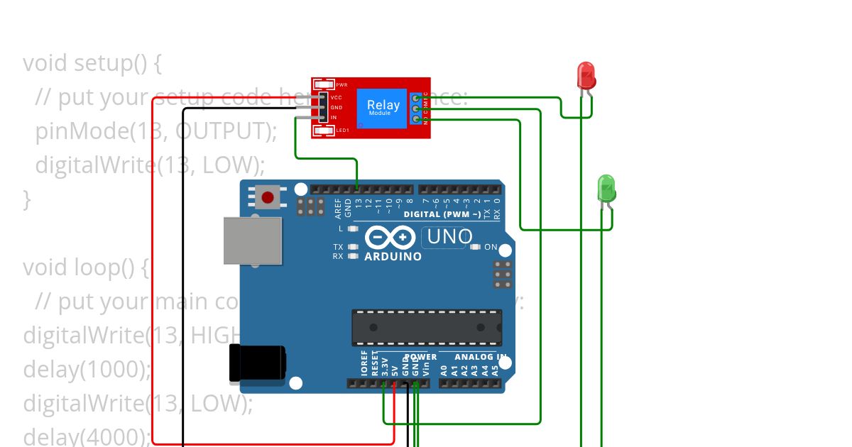 arduino relay led simulation