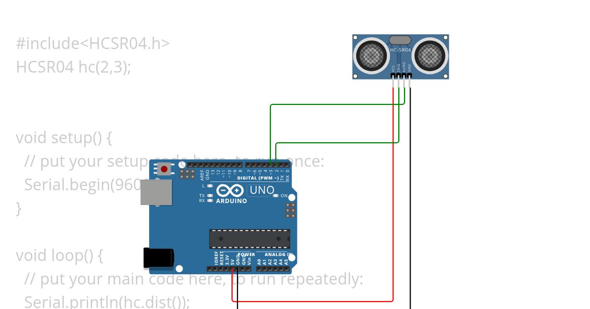 arduino with ultrasonic sensor simulation