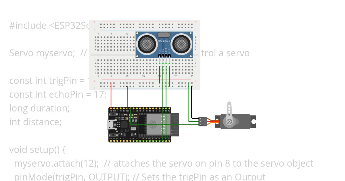 Ultrasonic with Servo Motor Copy simulation