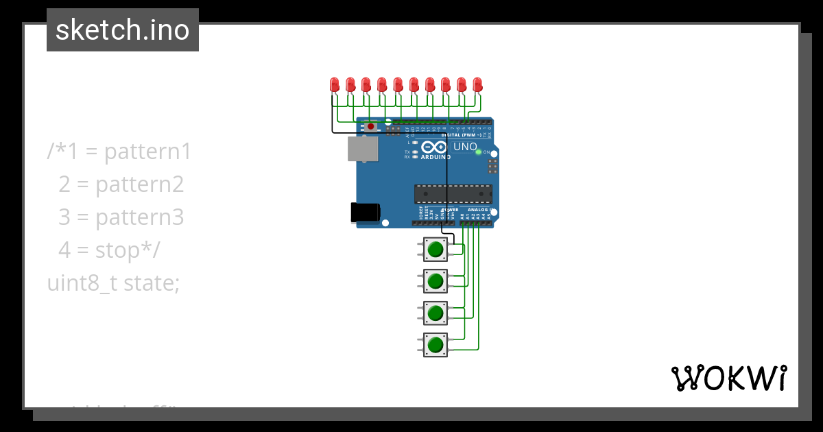 Led Pattern Wokwi Esp Stm Arduino Simulator