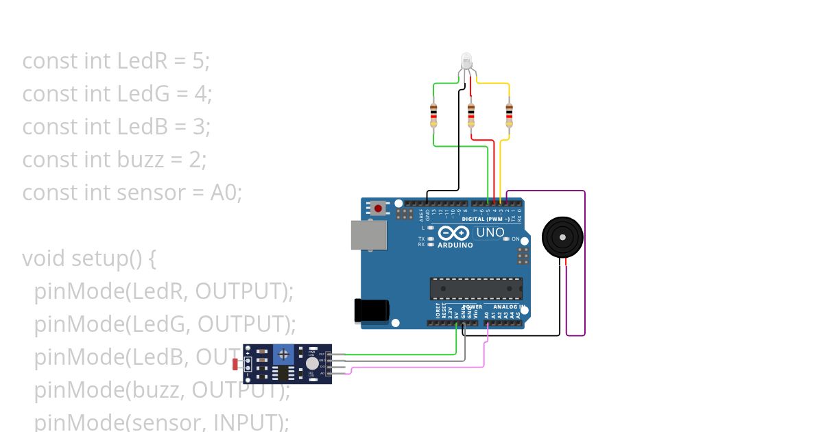 RGB + buzzer simulation