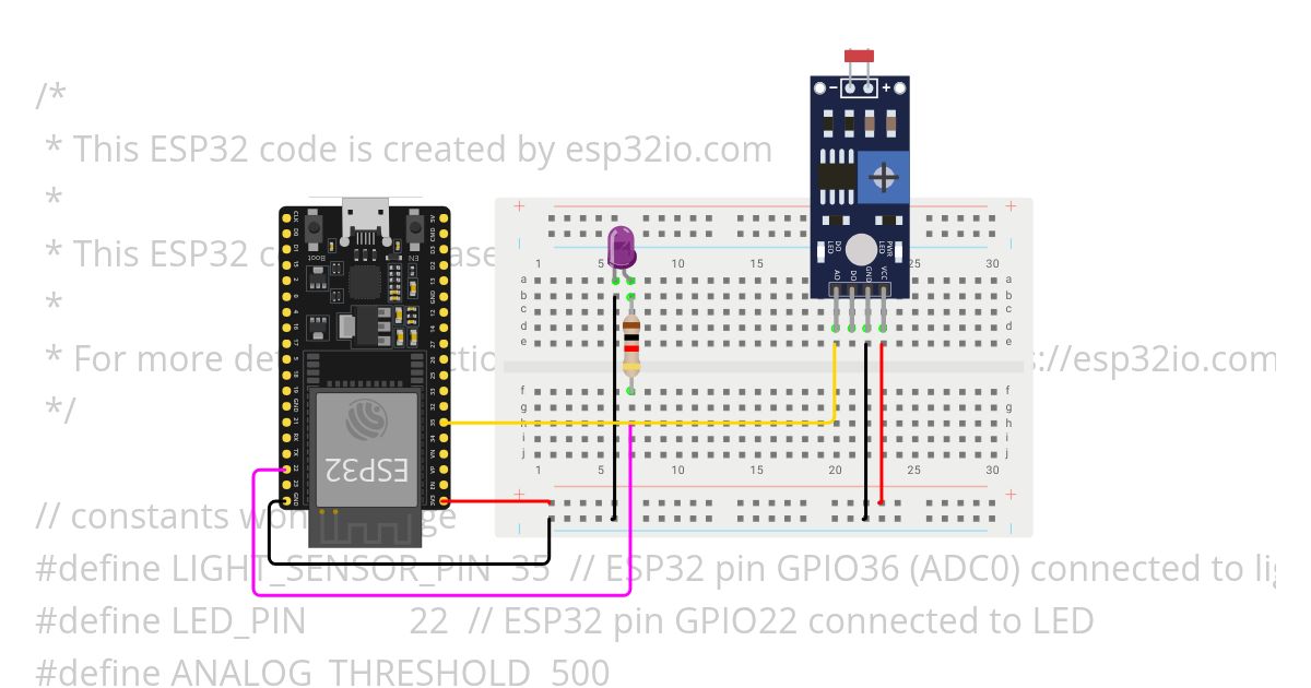 lightsensor with led simulation