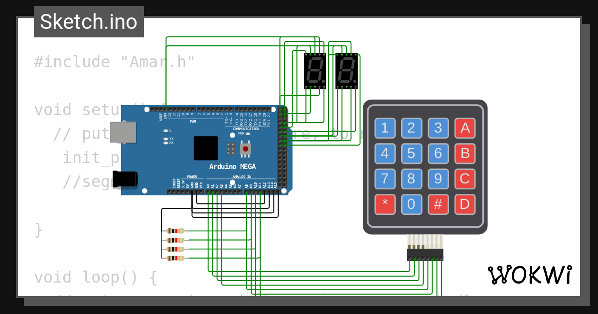 Keypad practice wokwi esp32 stm32 arduino simulator