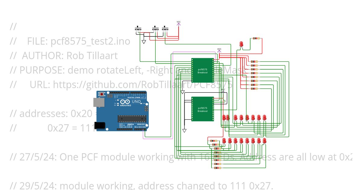 PCF8575 experimental circuit v2 simulation