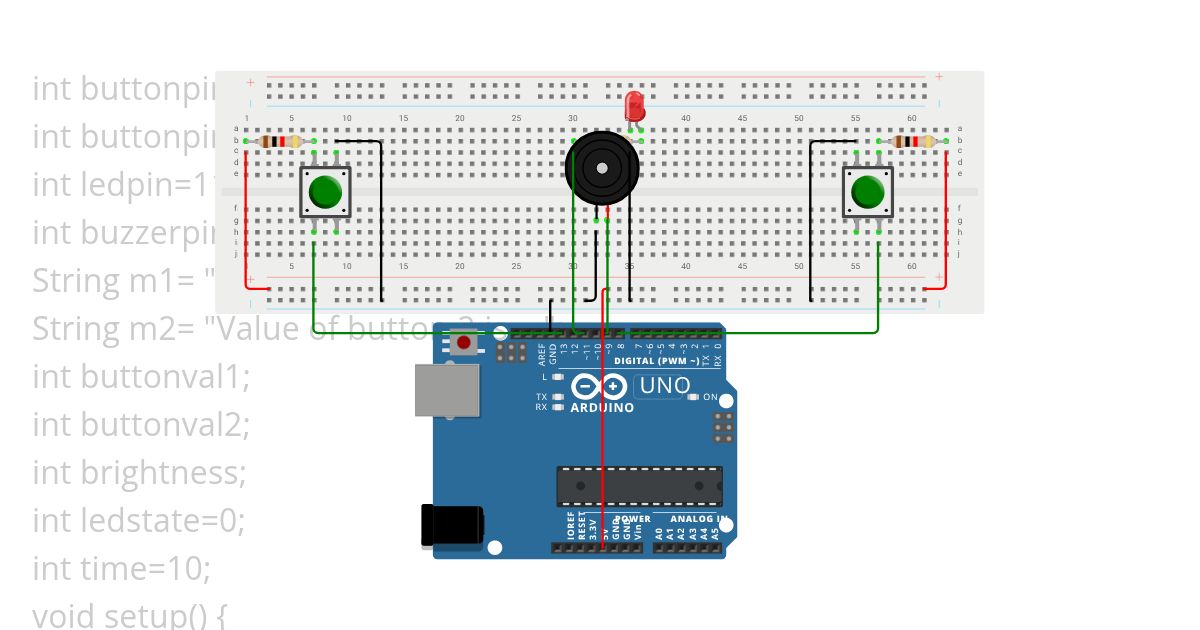 LED brightness increase and decrease with Pushbutton simulation