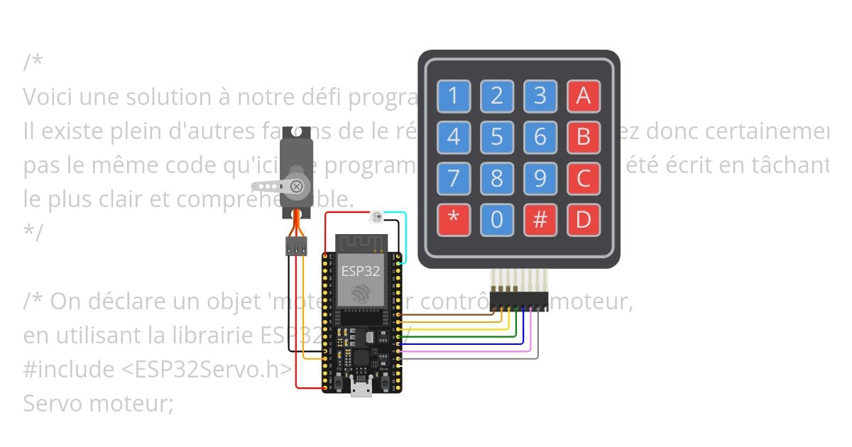 Serrure numérique solution simulation