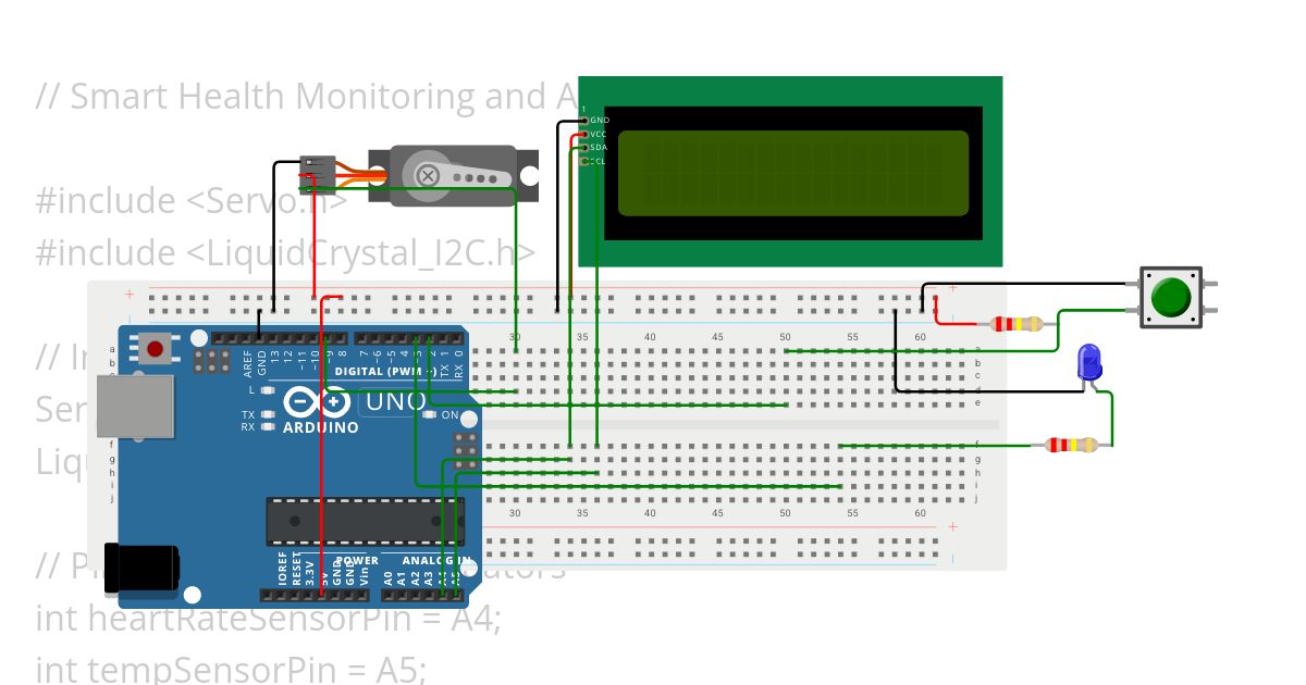 Healthcare monitoring system using Arduino simulation