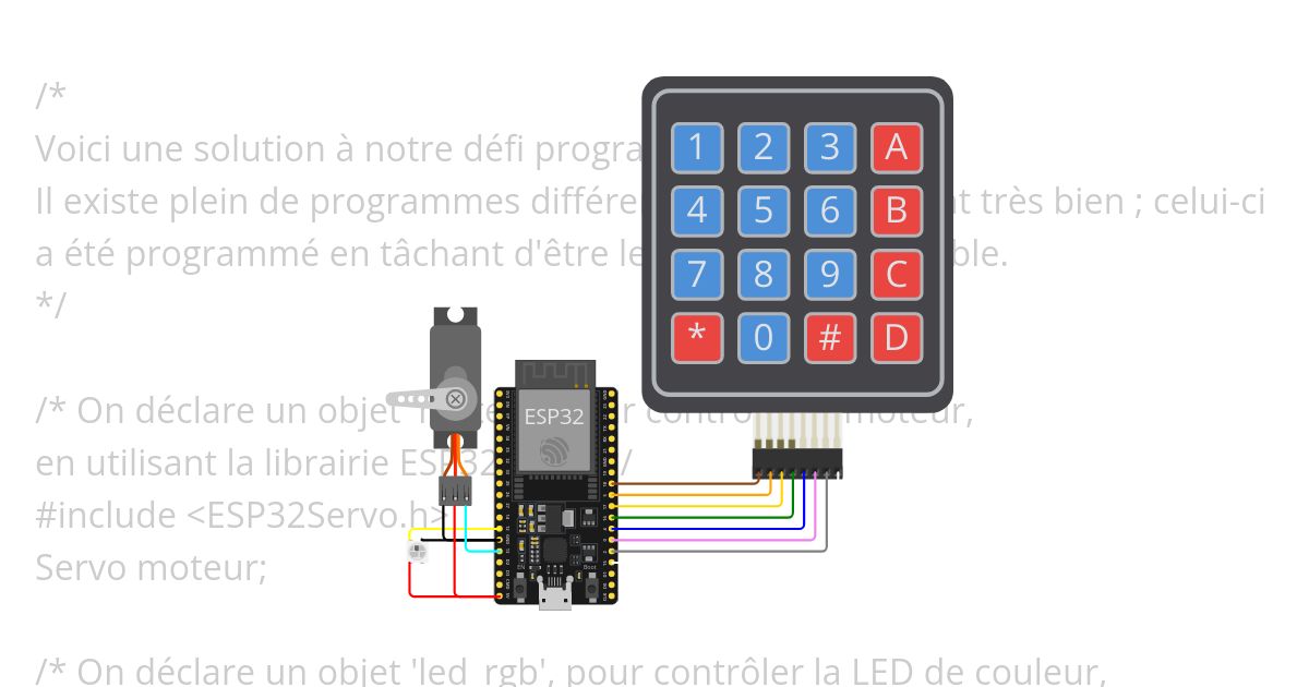 Serrure numérique - étape 0 simulation