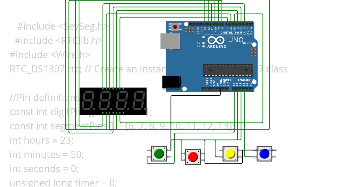 4display clock and timer simulation