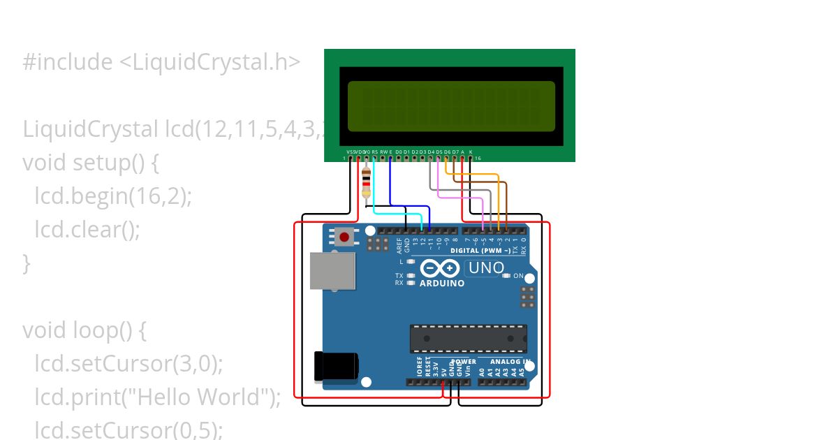 lcd(Hello World) simulation