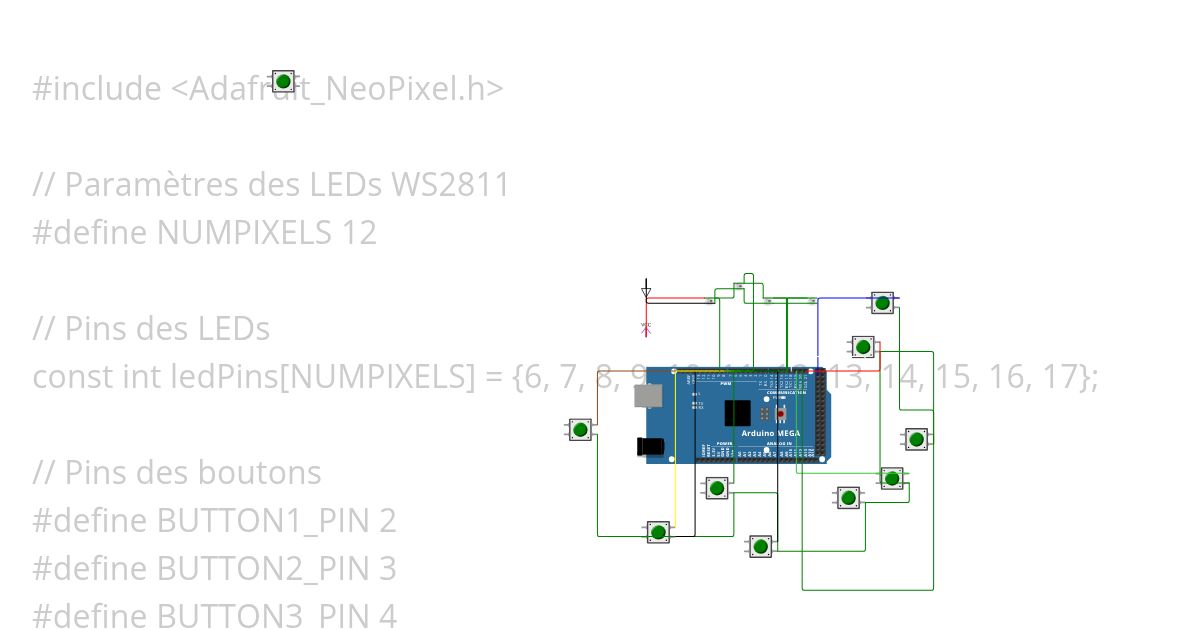 Changing color LEDs simulation