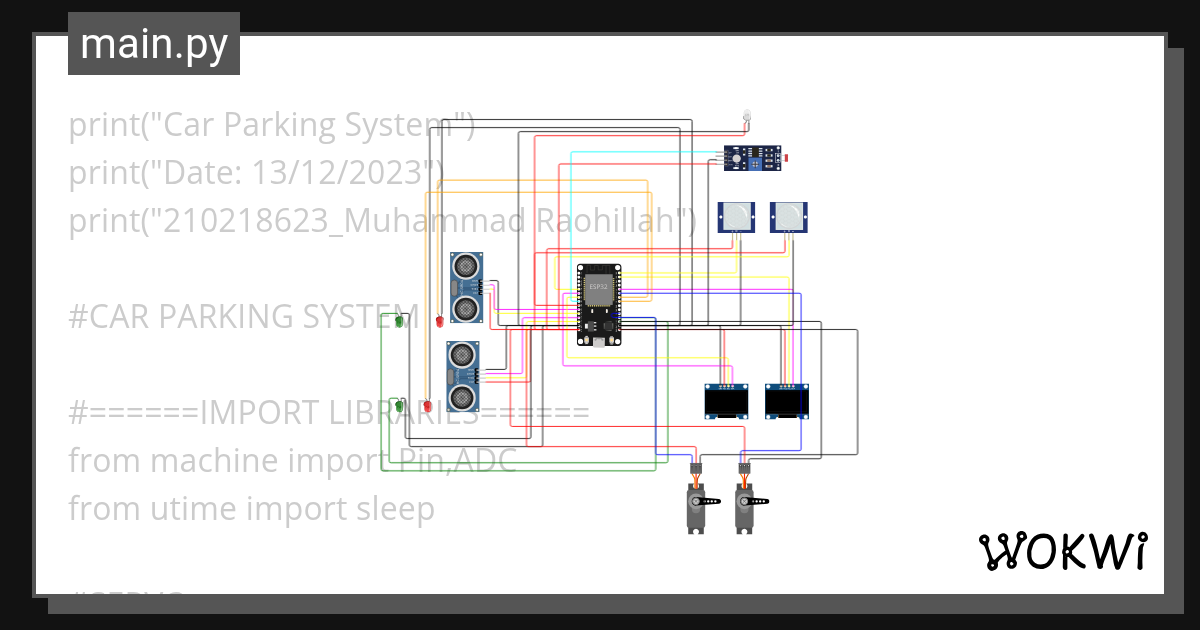 Car T-Parking System - YSJ - Wokwi ESP32, STM32, Arduino Simulator