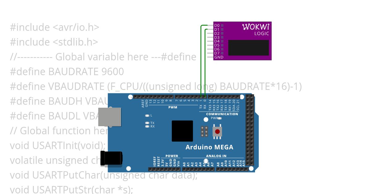 UART 9600 U with 8N2  simulation