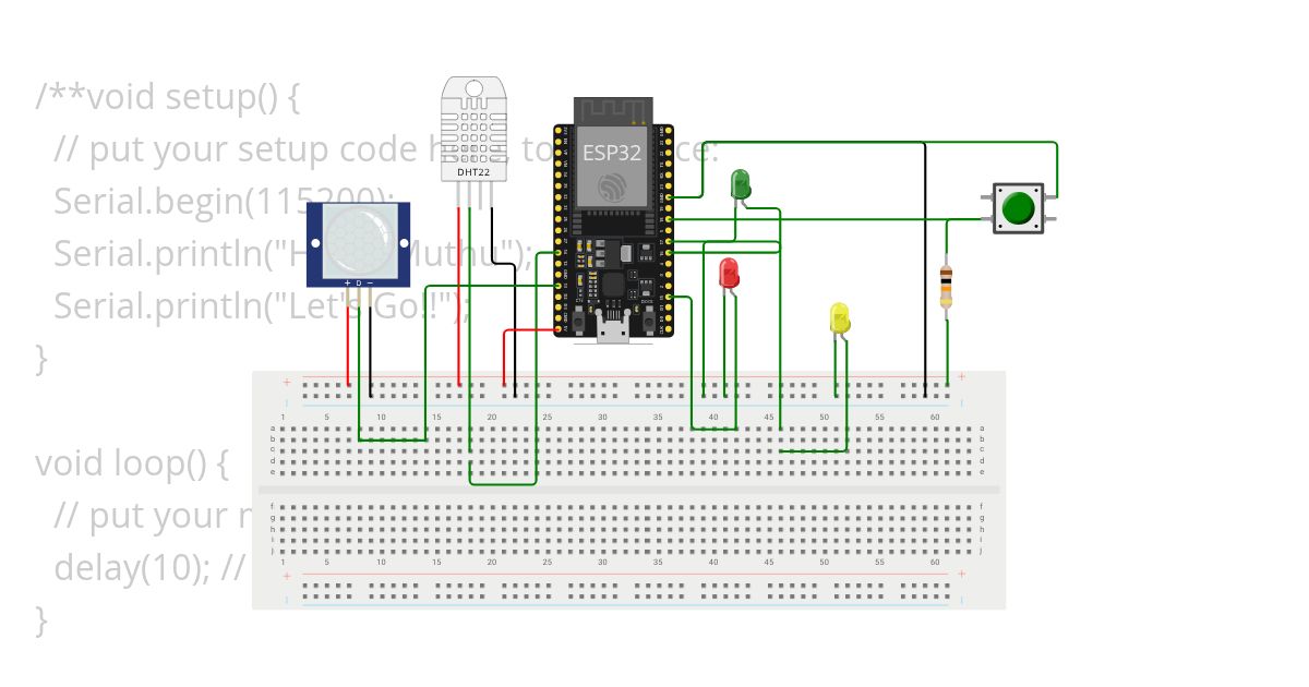 Smart Home Security Alarm project Version 1 simulation