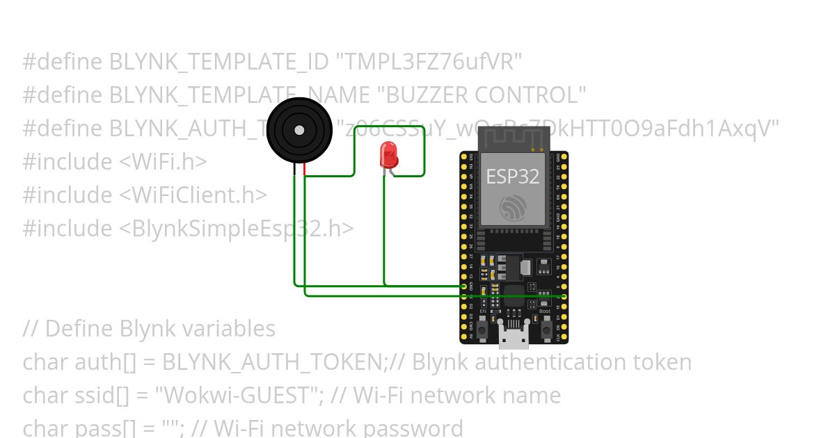 BUZZER VIA CLOUD CONTROL  simulation