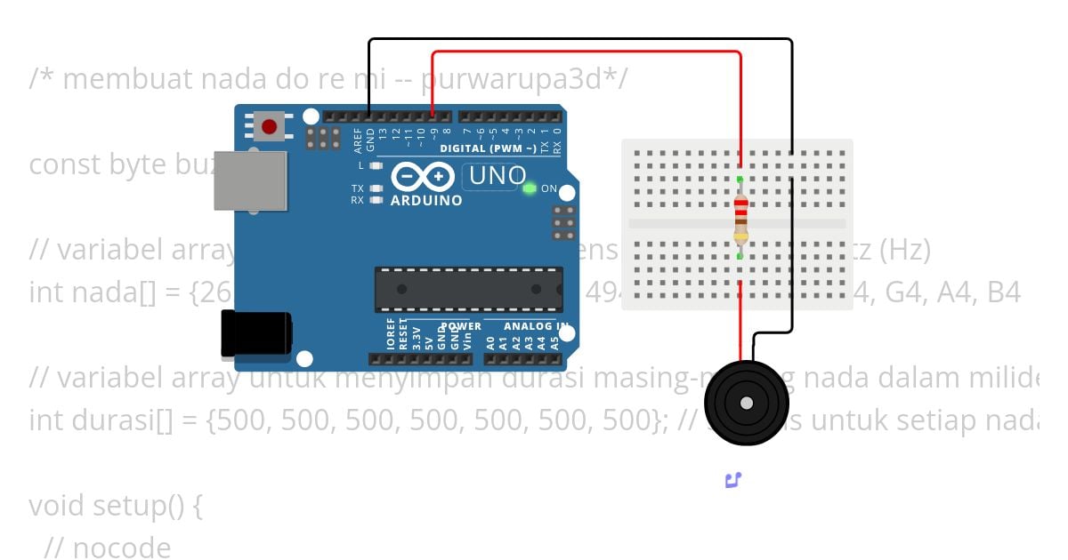 Arduino nada doremi simulation