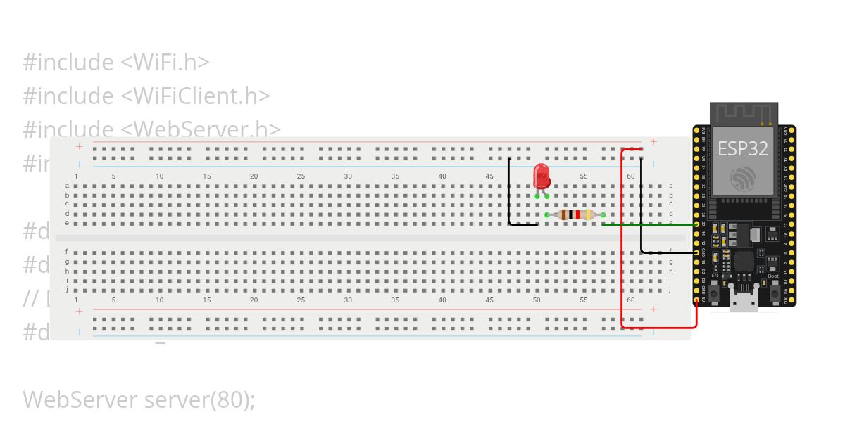 led on/off with esp32 simulation