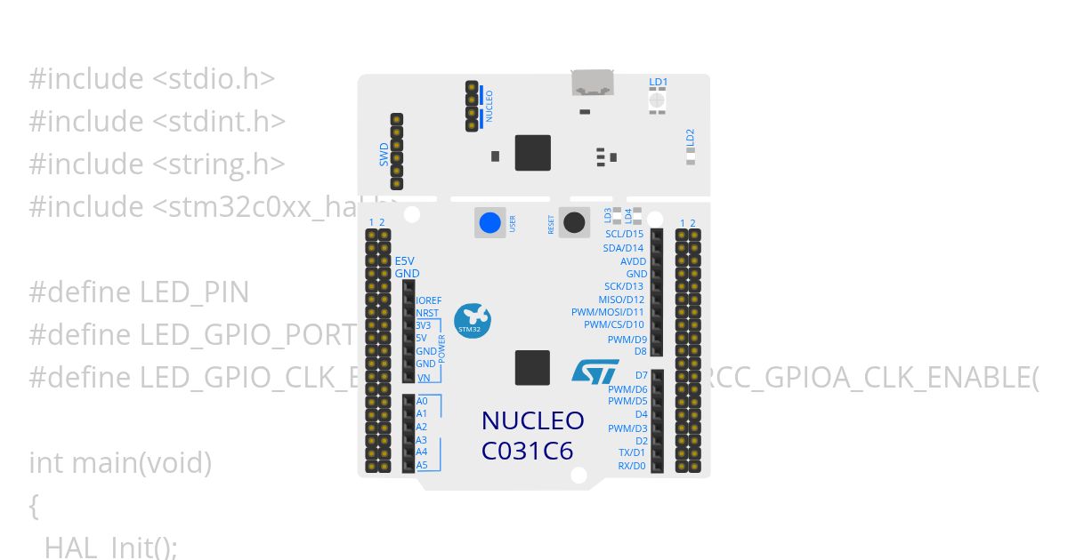 STM32 HAL Blinky LED simulation
