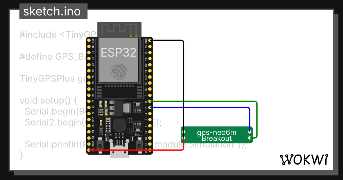 Gps espv4 wokwi esp32 stm32 arduino simulator